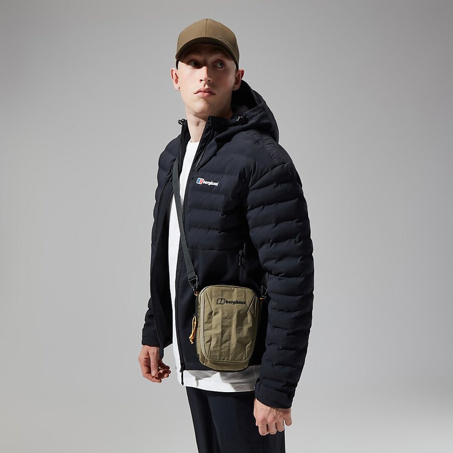 uomini di conseguenza hybrid giacca con cappuccio - nero berghaus