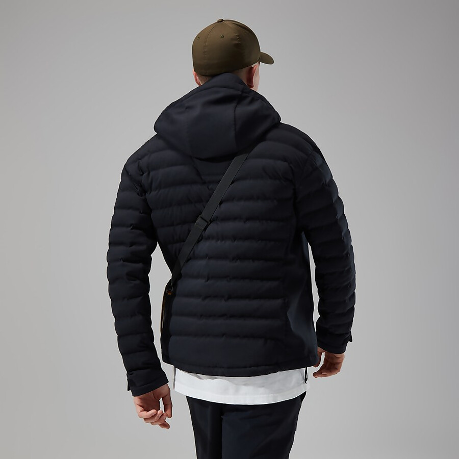 uomini di conseguenza hybrid giacca con cappuccio - nero berghaus
