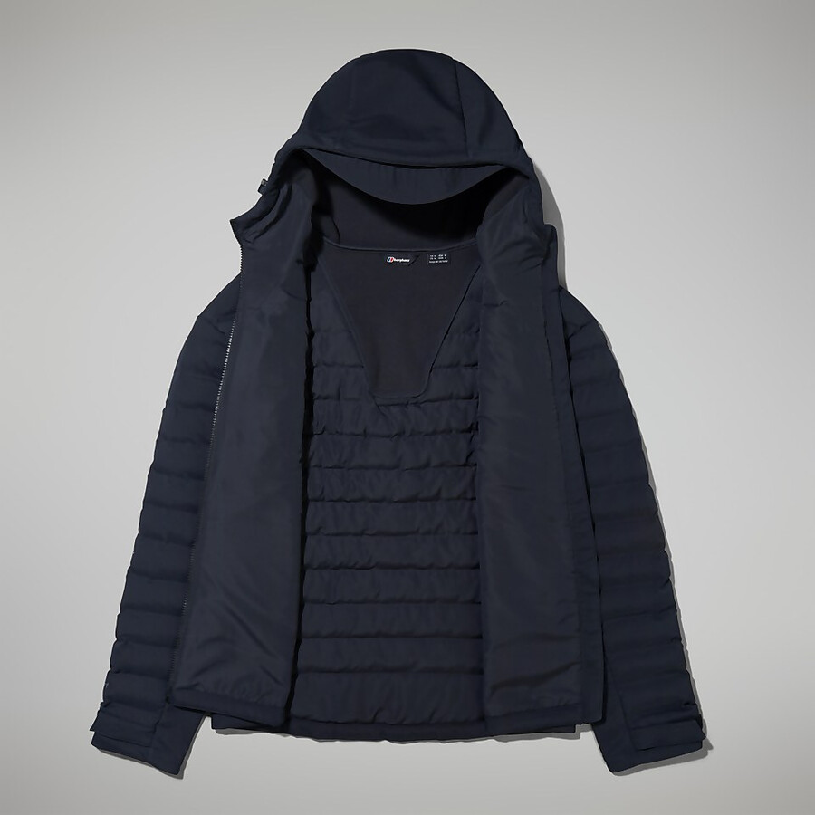 uomini di conseguenza hybrid giacca con cappuccio - nero berghaus