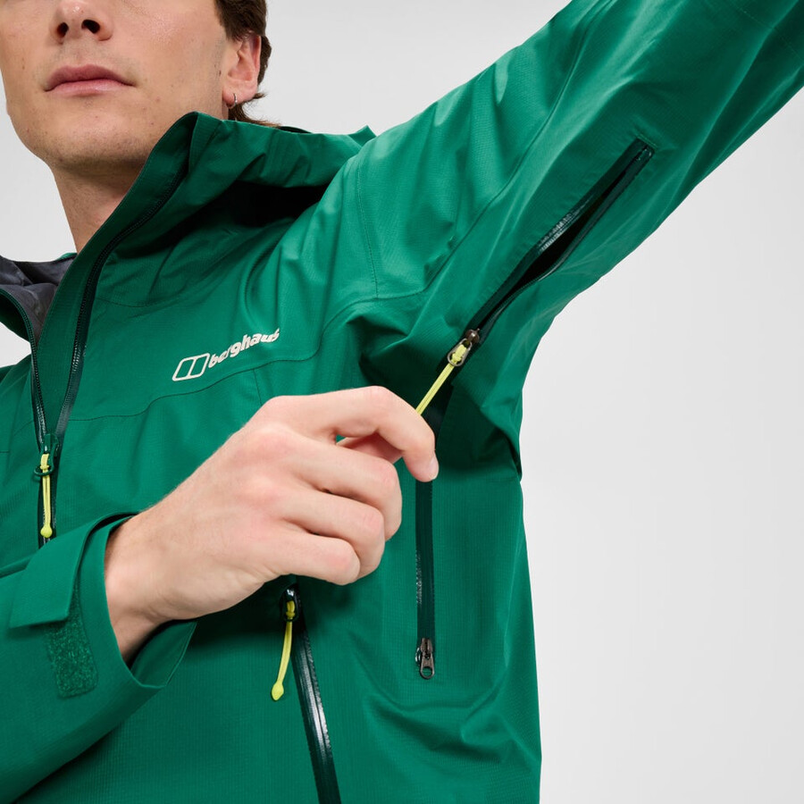 gli uomini di vertice del cercatore di gore-tex giacca - verde berghaus