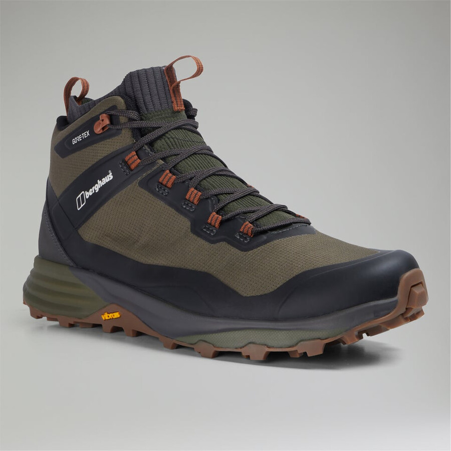 uomini vc22 mid gore-tex - marrone scuroverde scuro berghaus