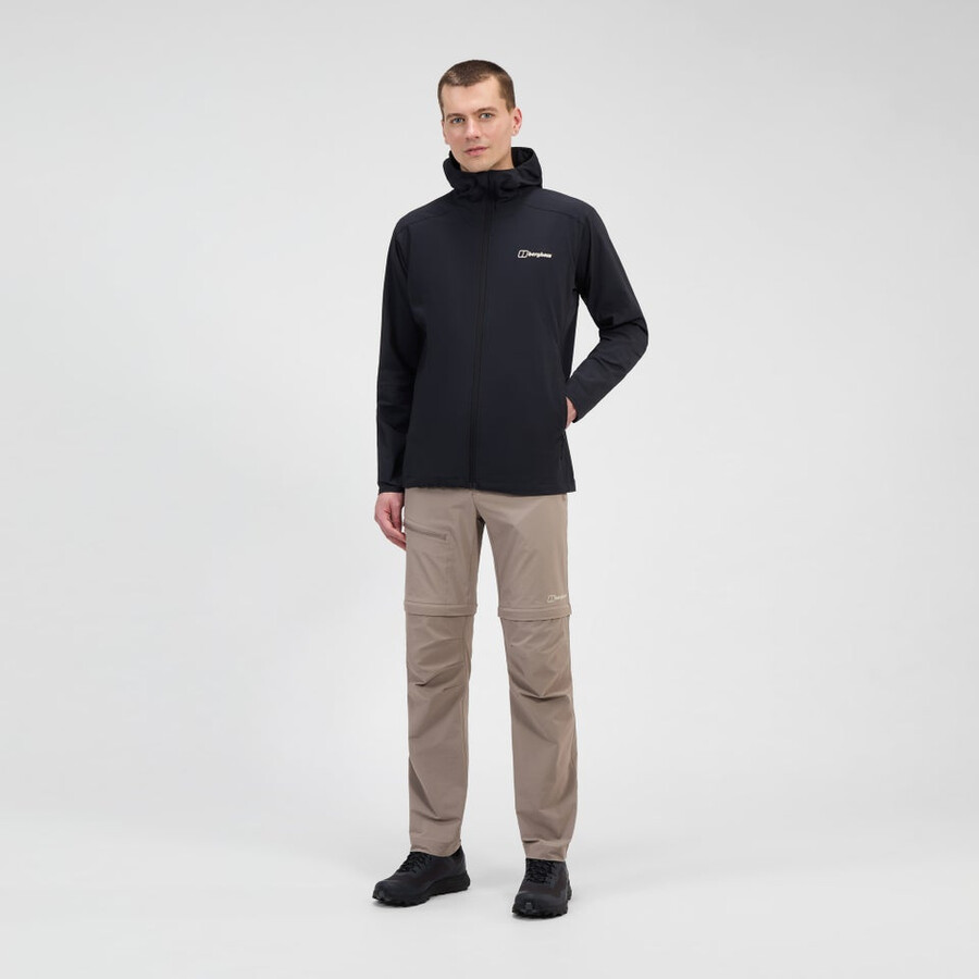 uomini ridge-roamer lite softshell jacket - black berghaus