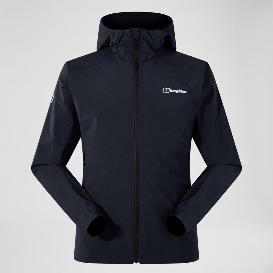 uomini ridge-roamer lite softshell jacket - black berghaus