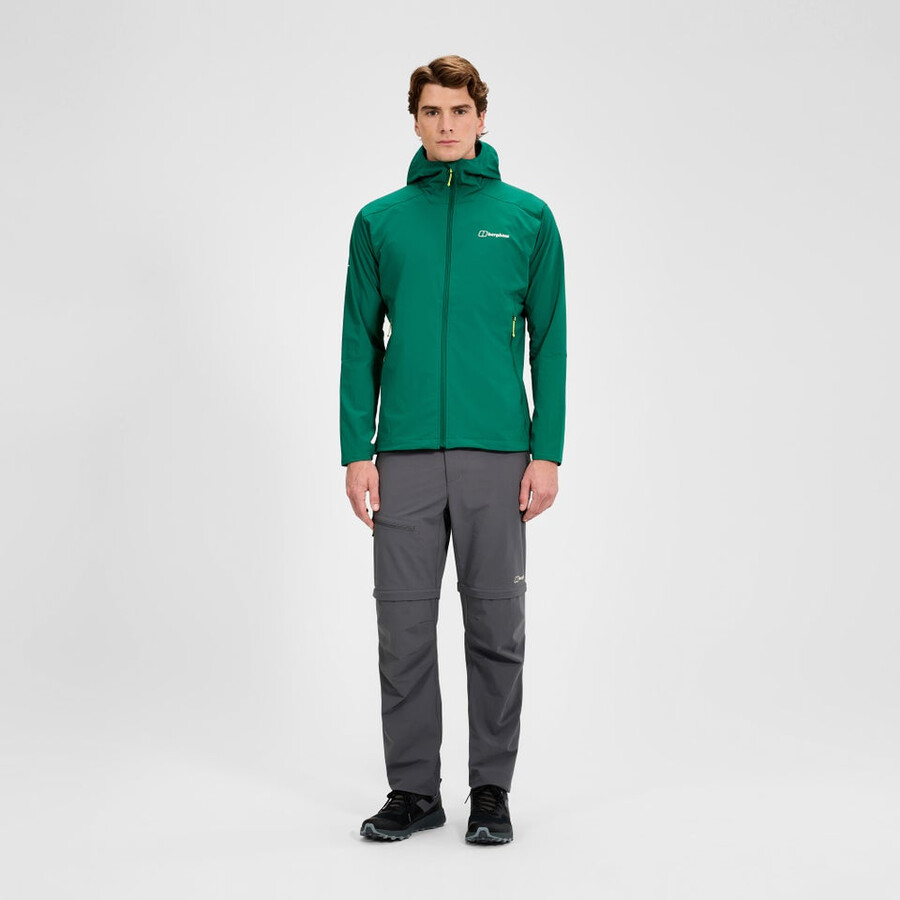 uomini ridge-roamer lite softshell giacca - verde berghaus