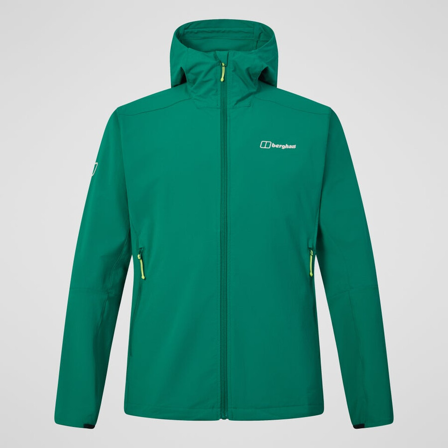 uomini ridge-roamer lite softshell giacca - verde berghaus