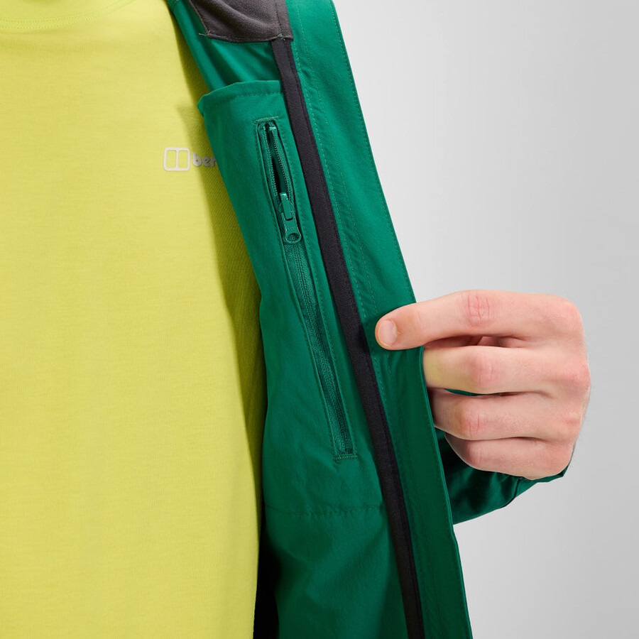 uomini ridge-roamer lite softshell giacca - verde berghaus