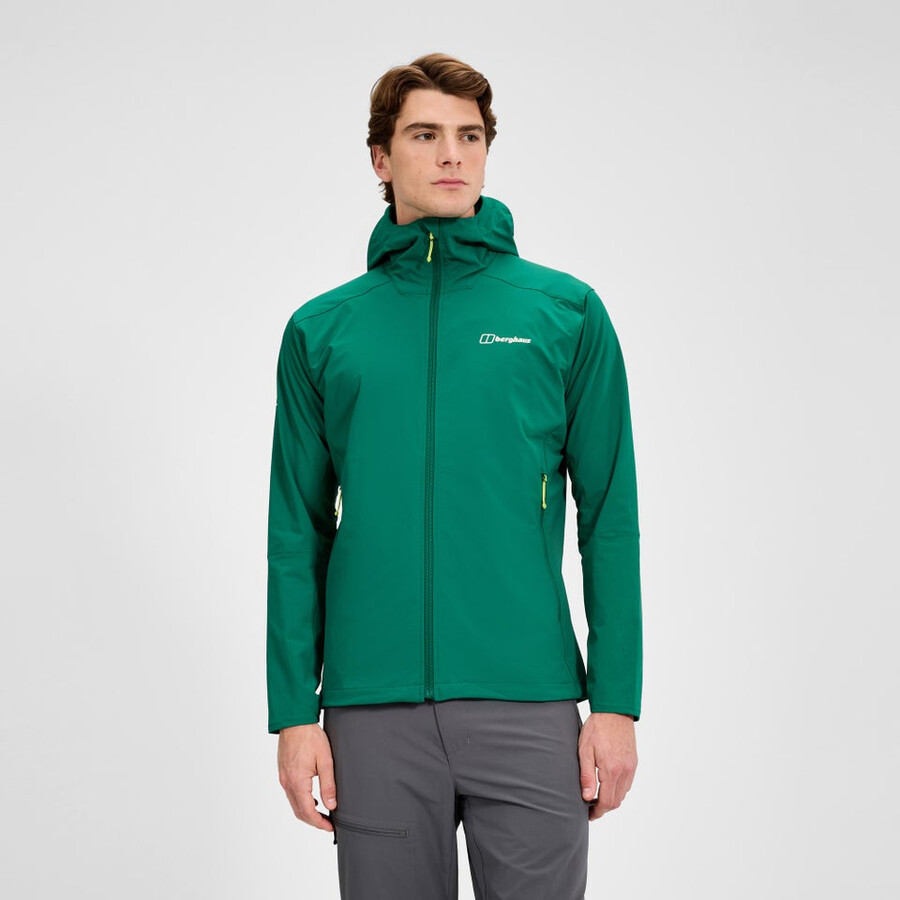 uomini ridge-roamer lite softshell giacca - verde berghaus