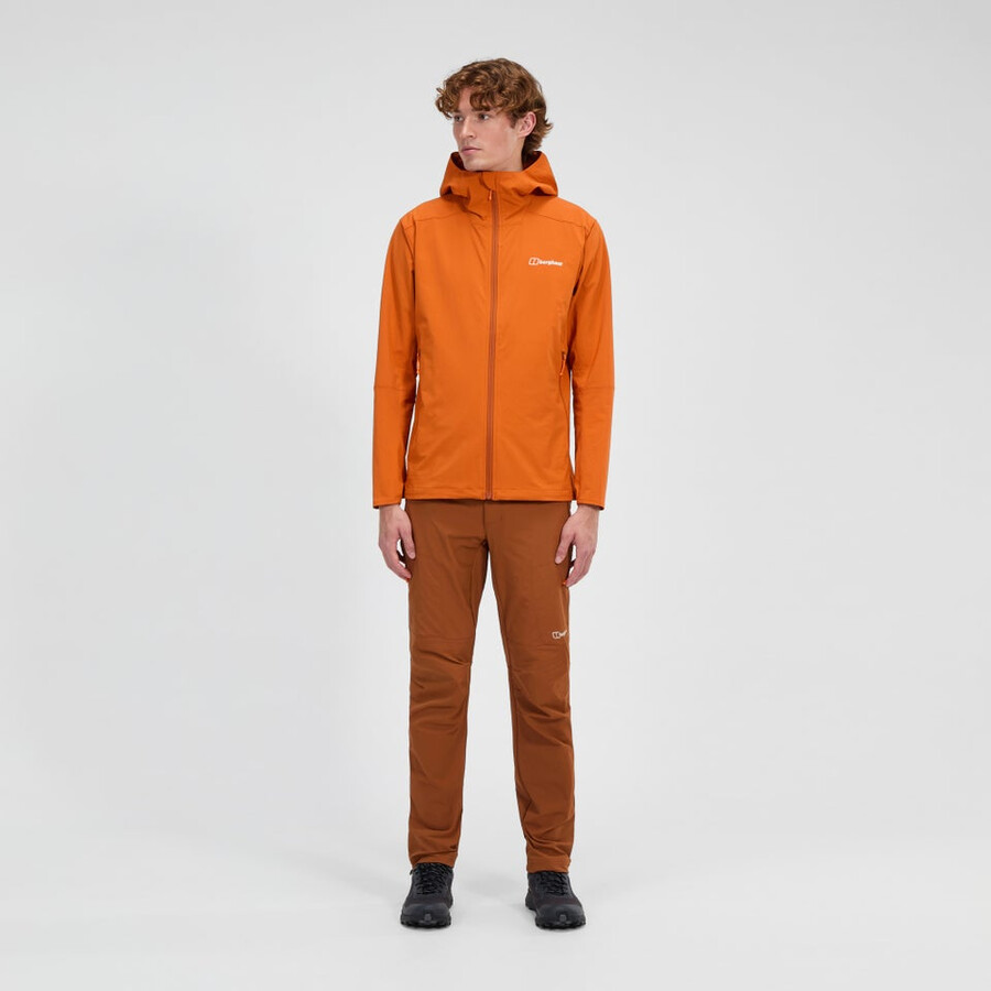 uomini ridge-roamer lite softshell jacket - arancio berghaus