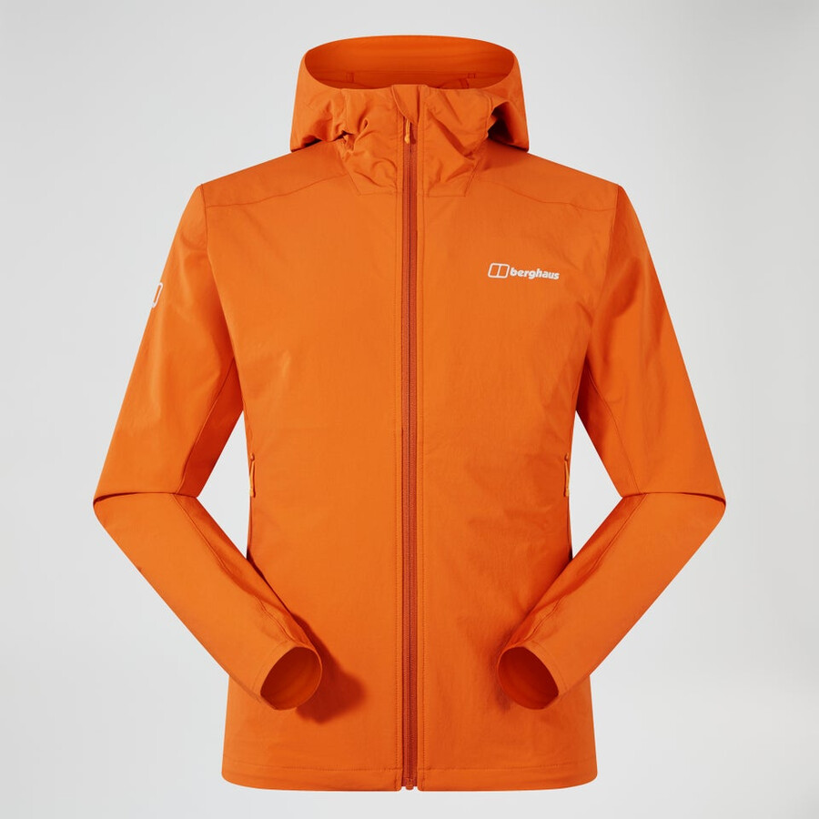 uomini ridge-roamer lite softshell jacket - arancio berghaus