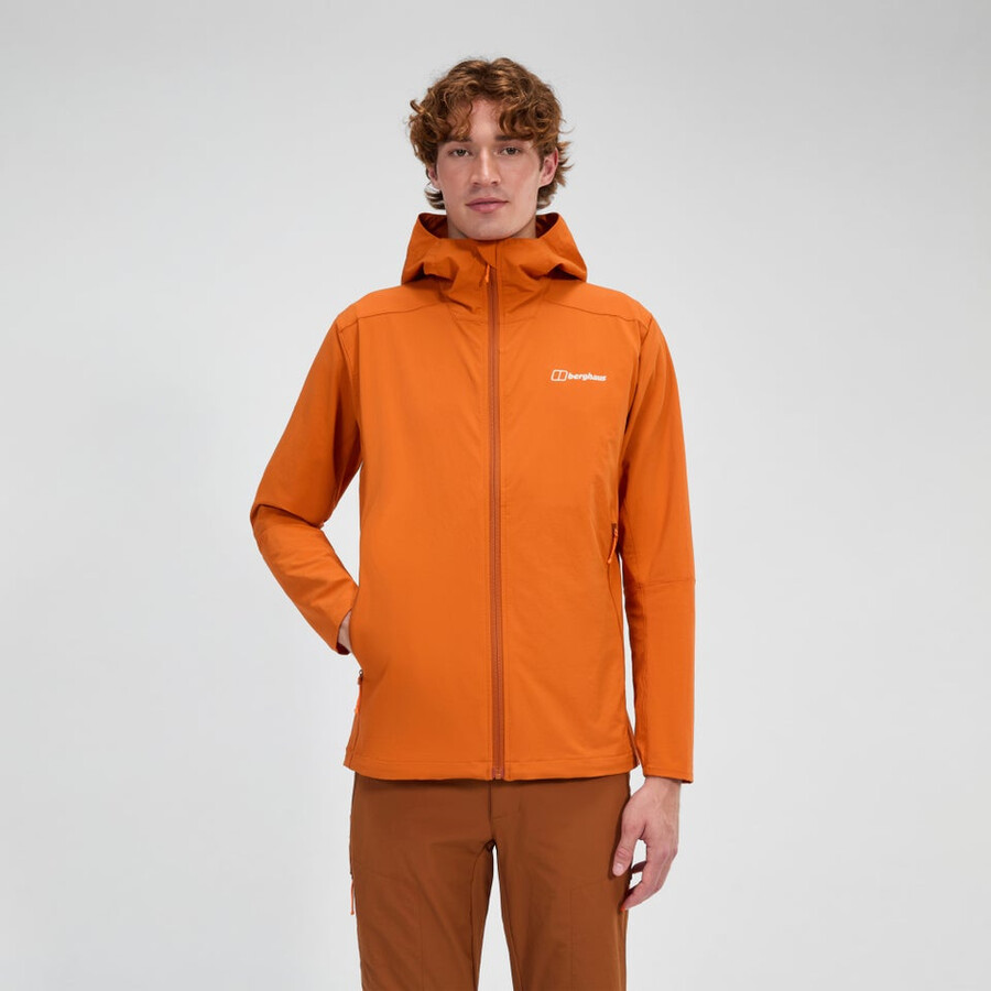 uomini ridge-roamer lite softshell jacket - arancio berghaus