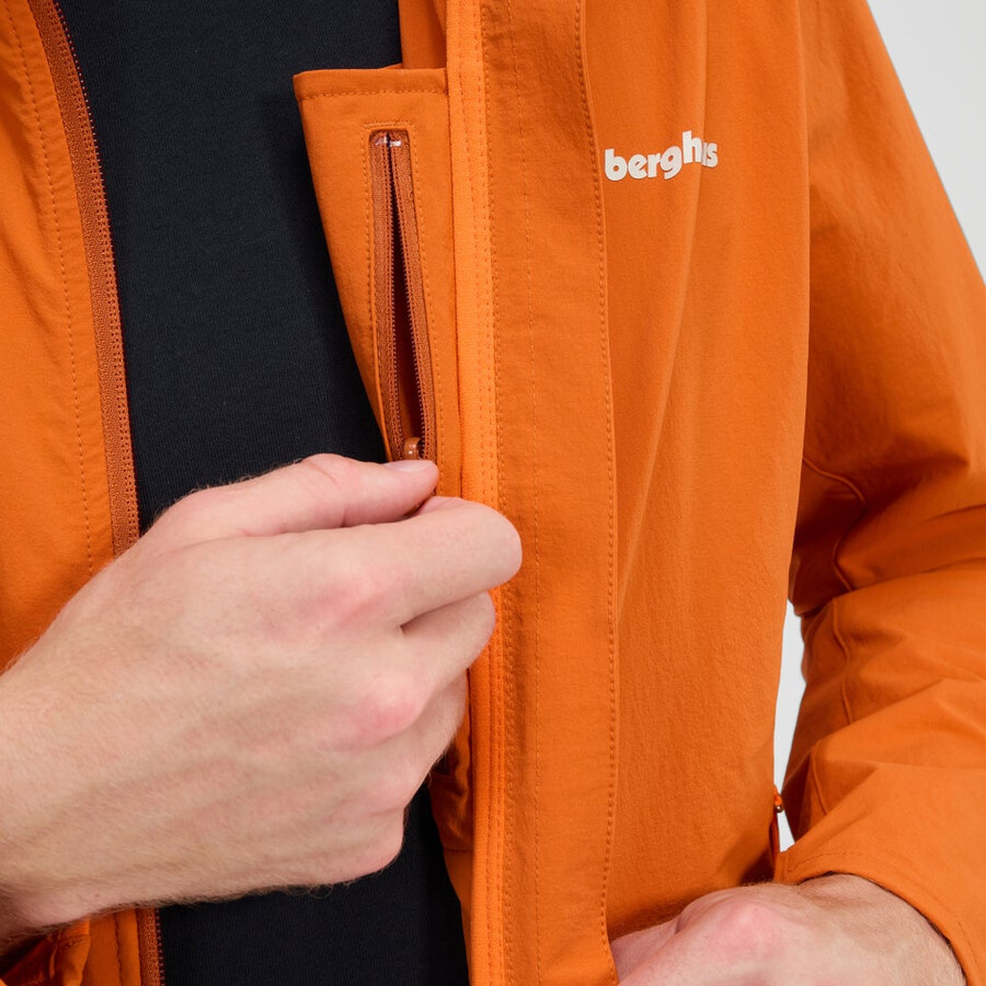 uomini ridge-roamer lite softshell jacket - arancio berghaus