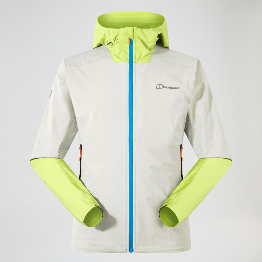 uomini ridge-roamer lite softshell giacca - grigiogiallo berghaus