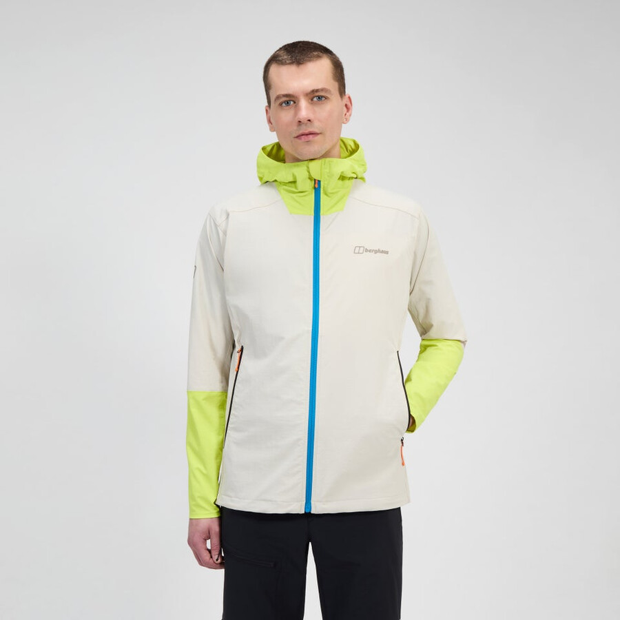 uomini ridge-roamer lite softshell giacca - grigiogiallo berghaus