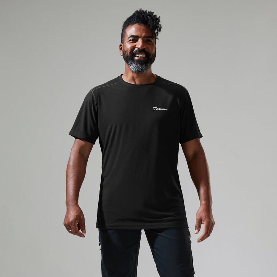 uomini 247 tech tee super stretch equipaggio - nero berghaus