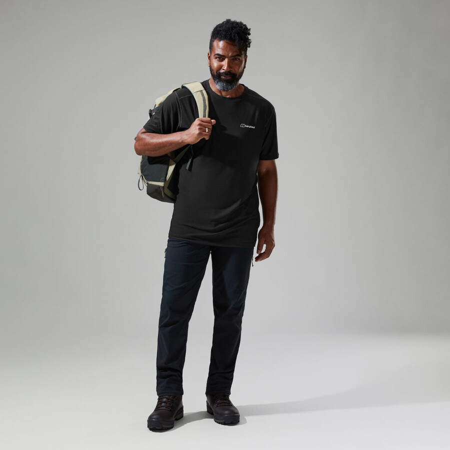 uomini 247 tech tee super stretch equipaggio - nero berghaus