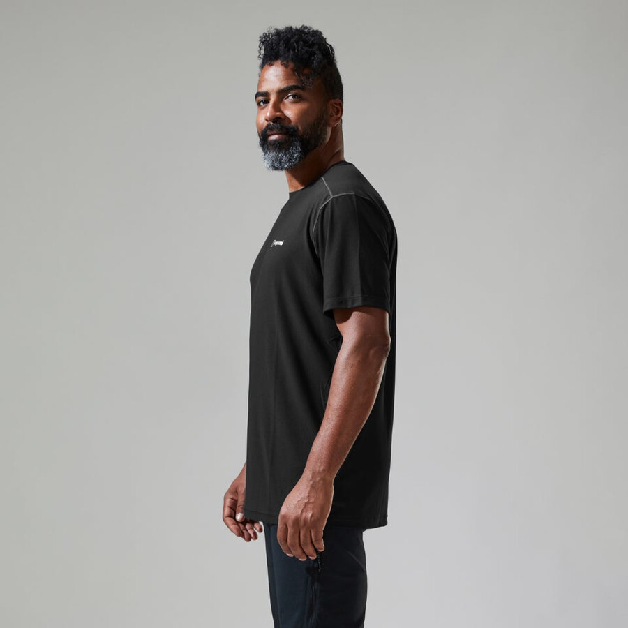 uomini 247 tech tee super stretch equipaggio - nero berghaus