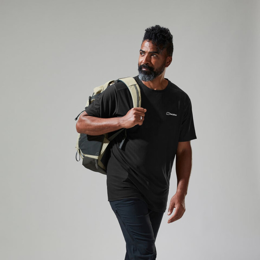 uomini 247 tech tee super stretch equipaggio - nero berghaus