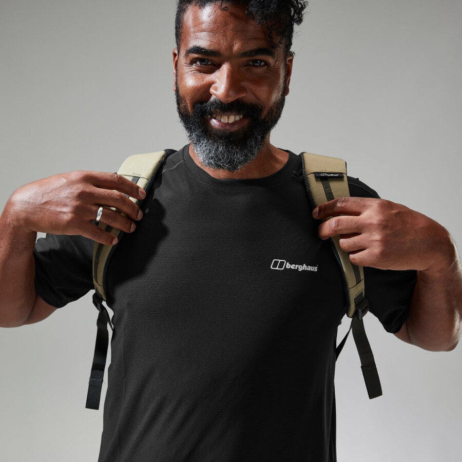 uomini 247 tech tee super stretch equipaggio - nero berghaus