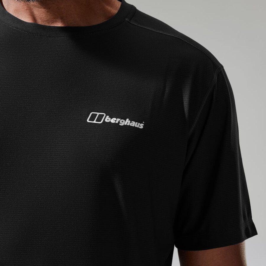 uomini 247 tech tee super stretch equipaggio - nero berghaus