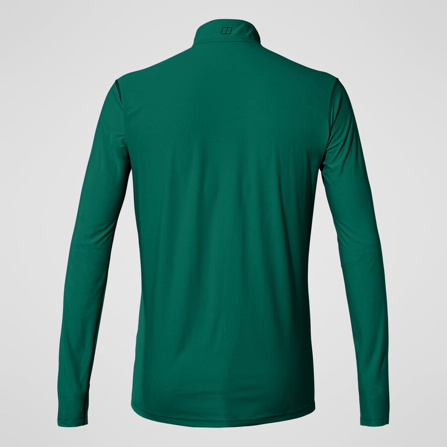 uomini 247 mezza zip manica lunga tech tee - verde berghaus
