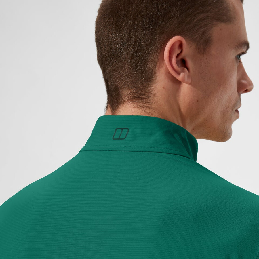 uomini 247 mezza zip manica lunga tech tee - verde berghaus