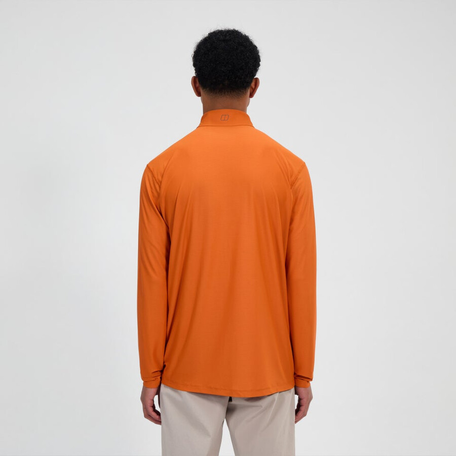 uomini 247 mezza zip manica lunga tech tee - arancio berghaus
