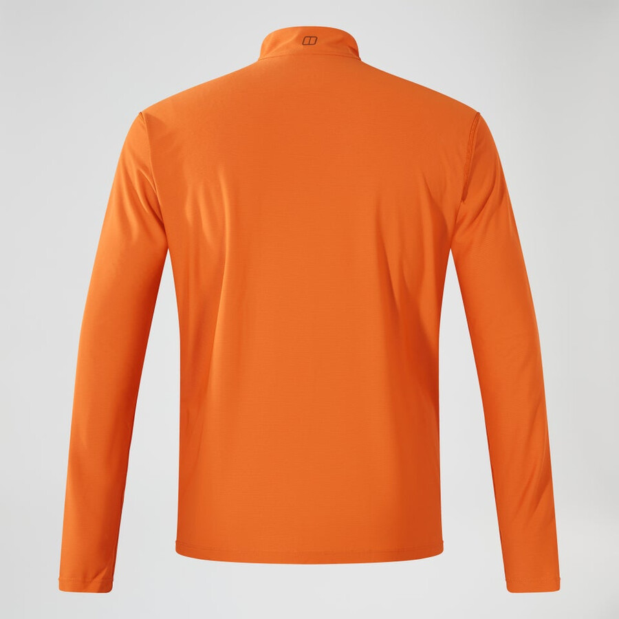 uomini 247 mezza zip manica lunga tech tee - arancio berghaus