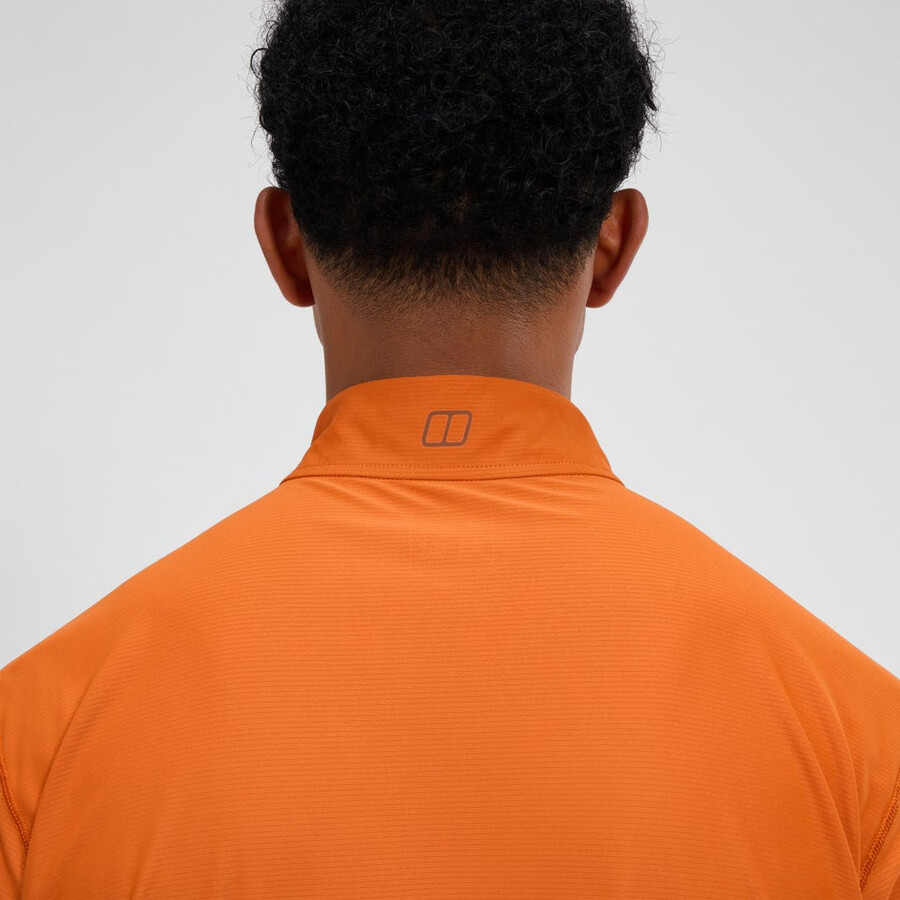 uomini 247 mezza zip manica lunga tech tee - arancio berghaus