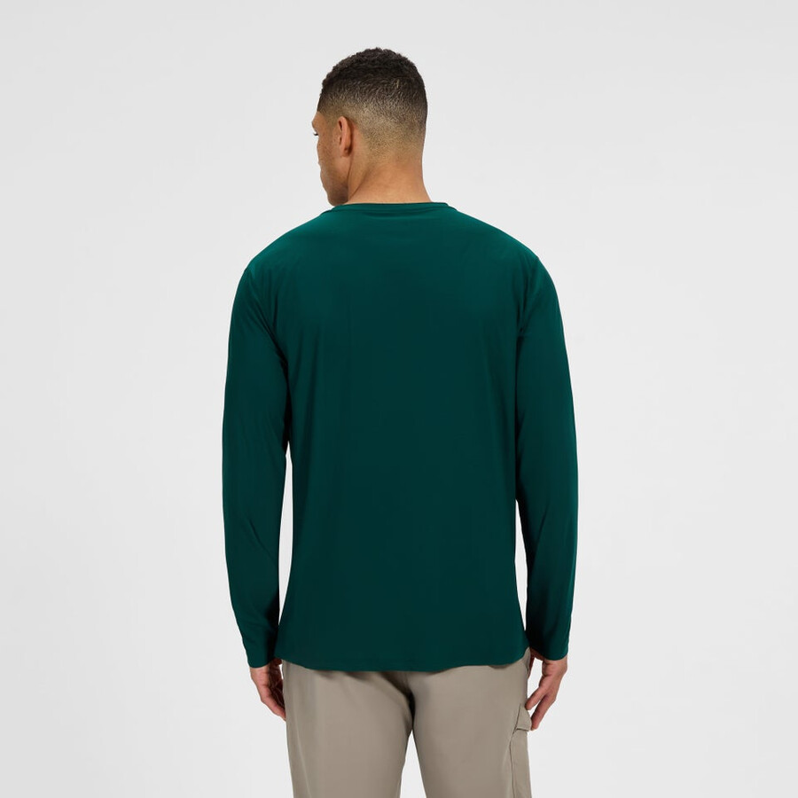 uomini 247 equipaggio manica lunga tech tee - verde berghaus