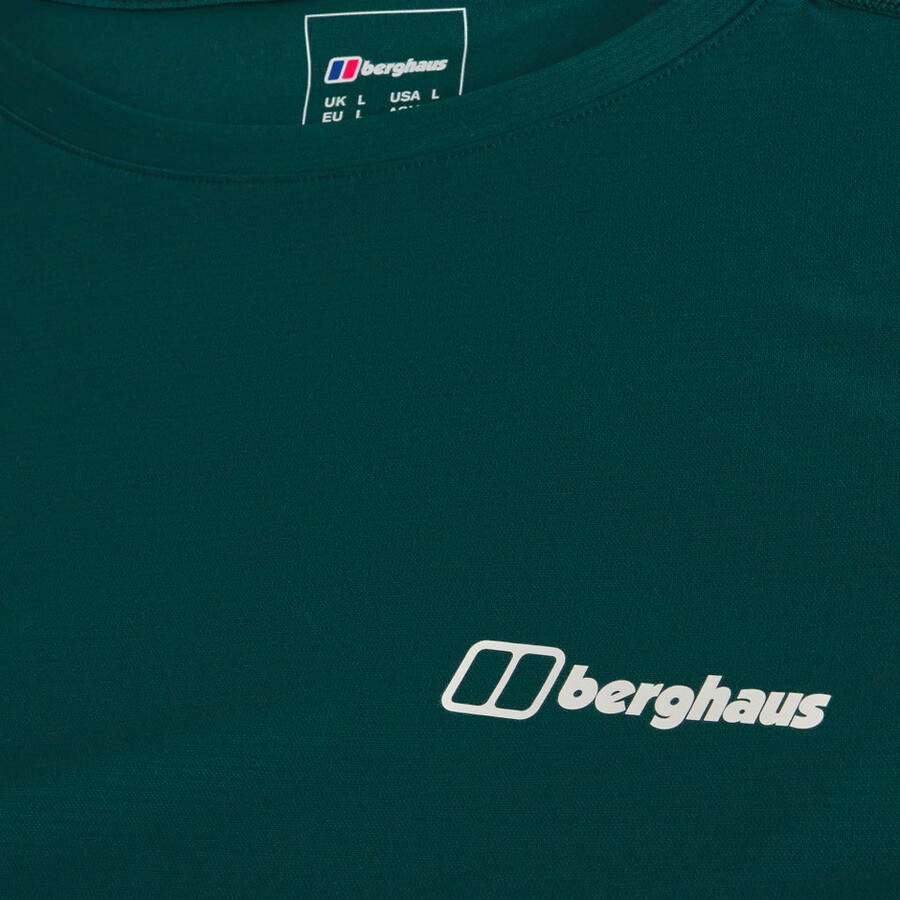 uomini 247 equipaggio manica lunga tech tee - verde berghaus