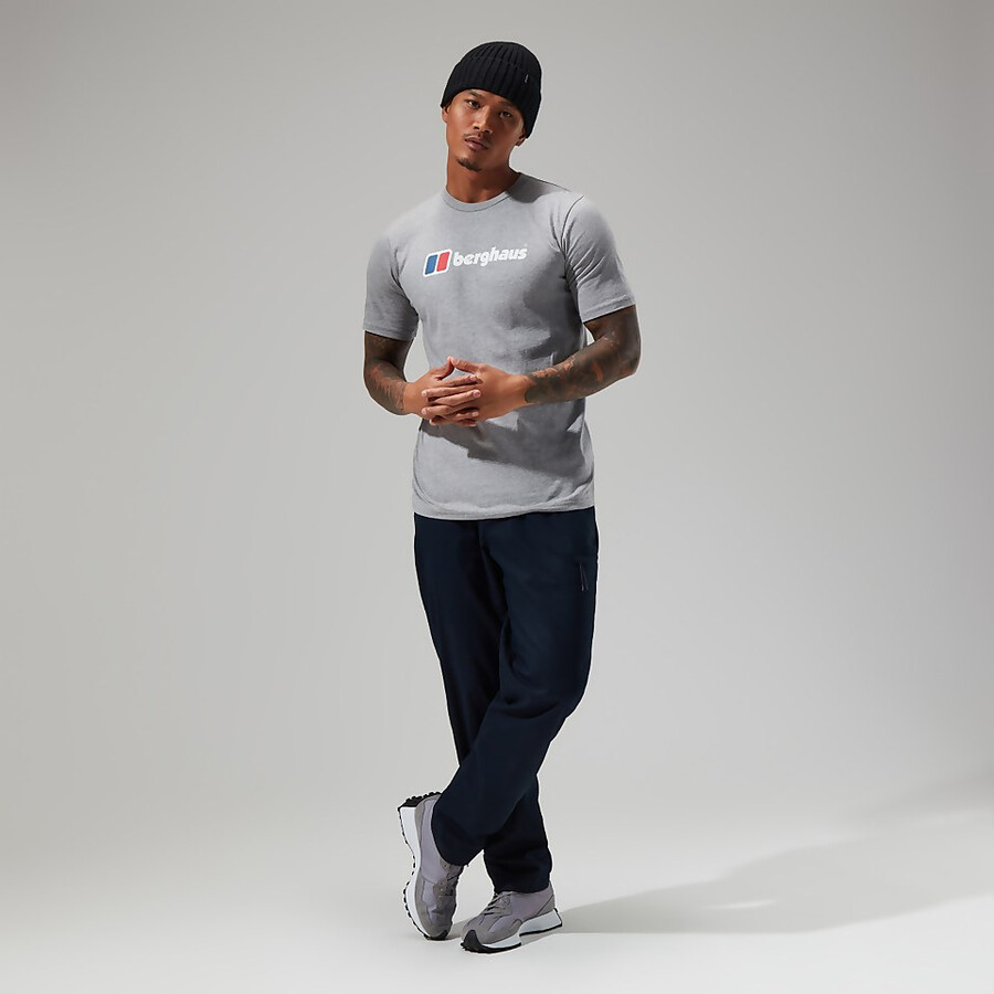 uomo big logo tee grigio scuro berghaus