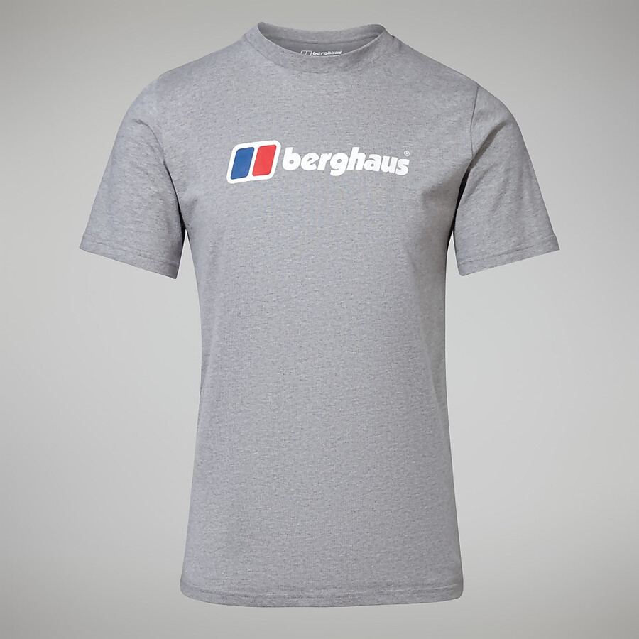 uomo big logo tee grigio scuro berghaus