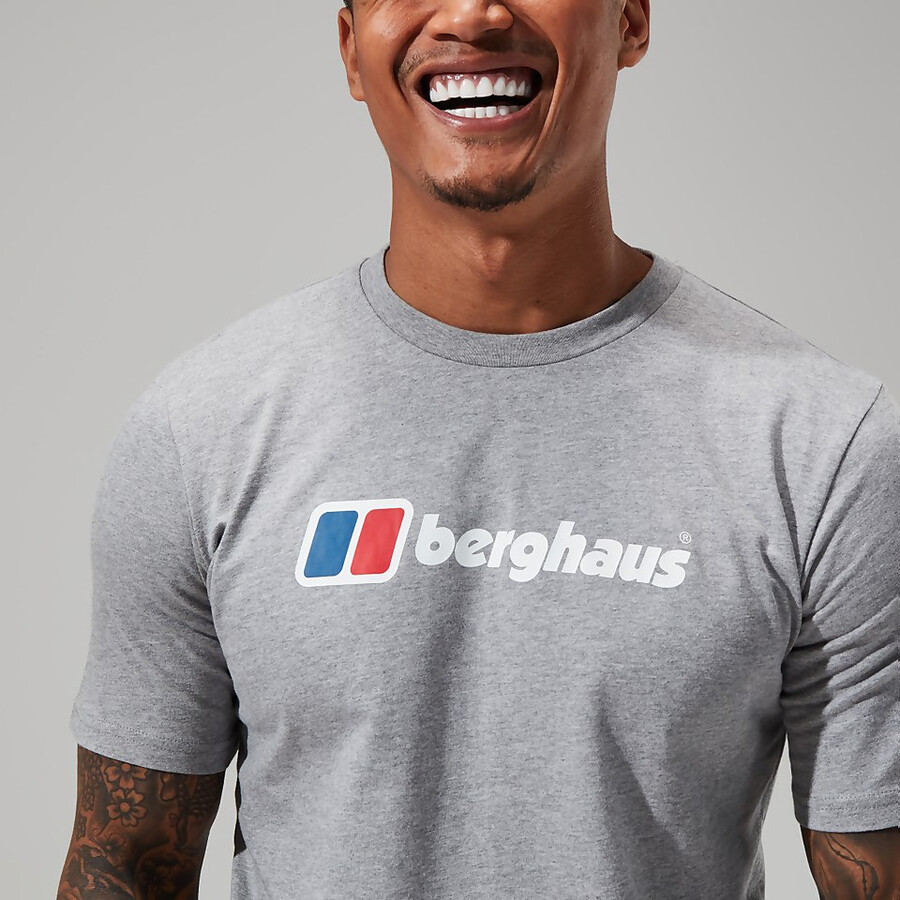 uomo big logo tee grigio scuro berghaus