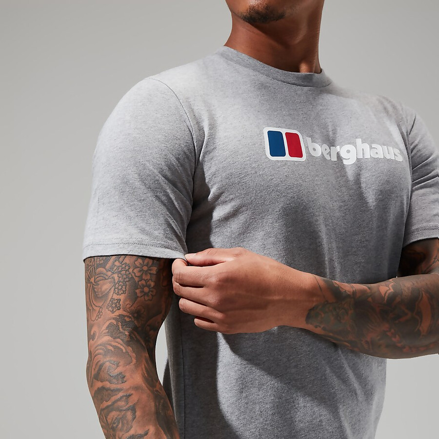 uomo big logo tee grigio scuro berghaus