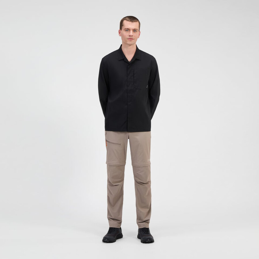 uomo manica lunga explorer overshirt - nero berghaus