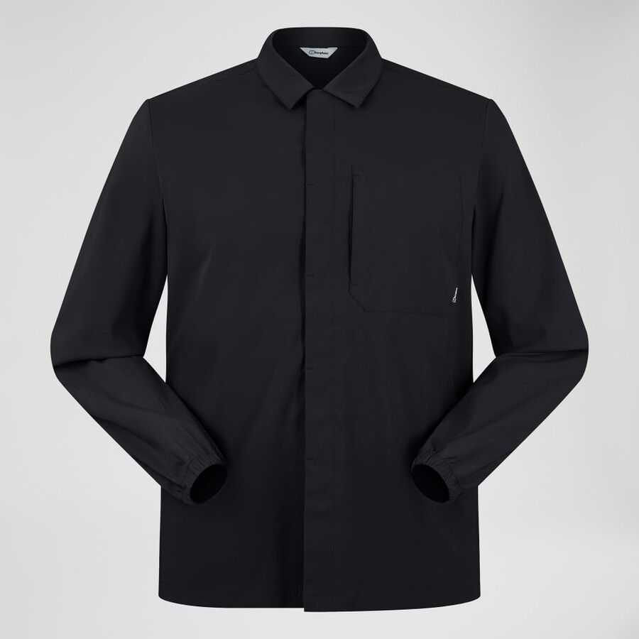 uomo manica lunga explorer overshirt - nero berghaus