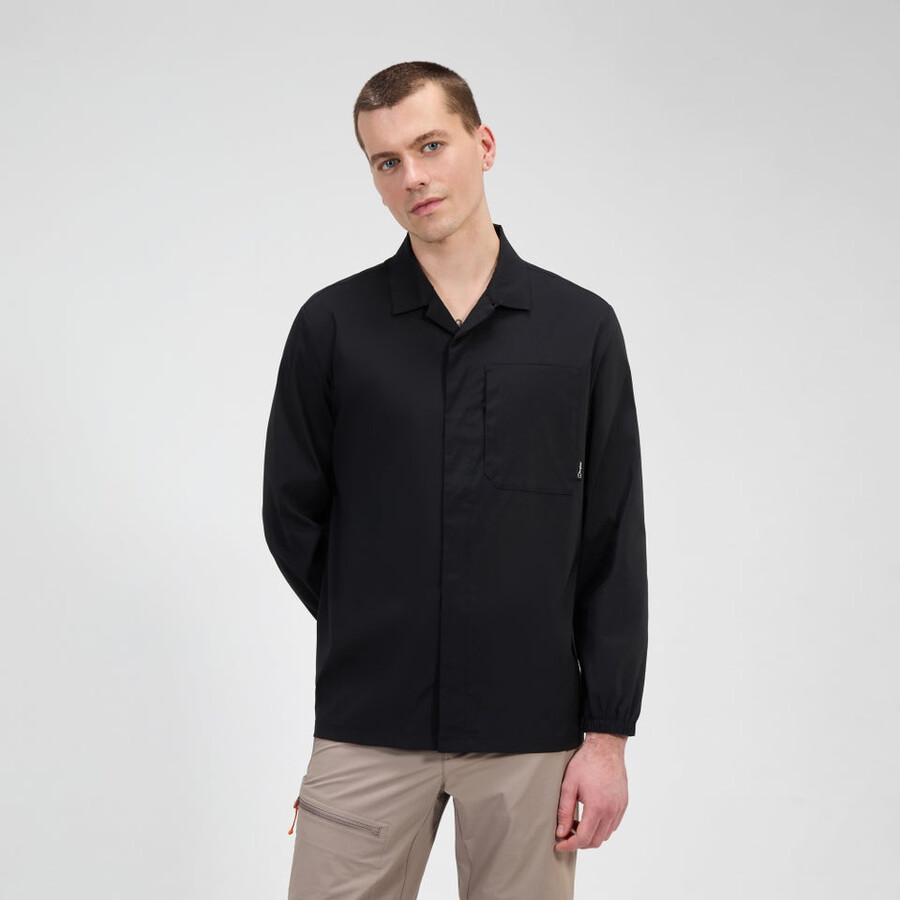 uomo manica lunga explorer overshirt - nero berghaus