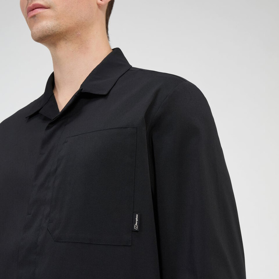 uomo manica lunga explorer overshirt - nero berghaus