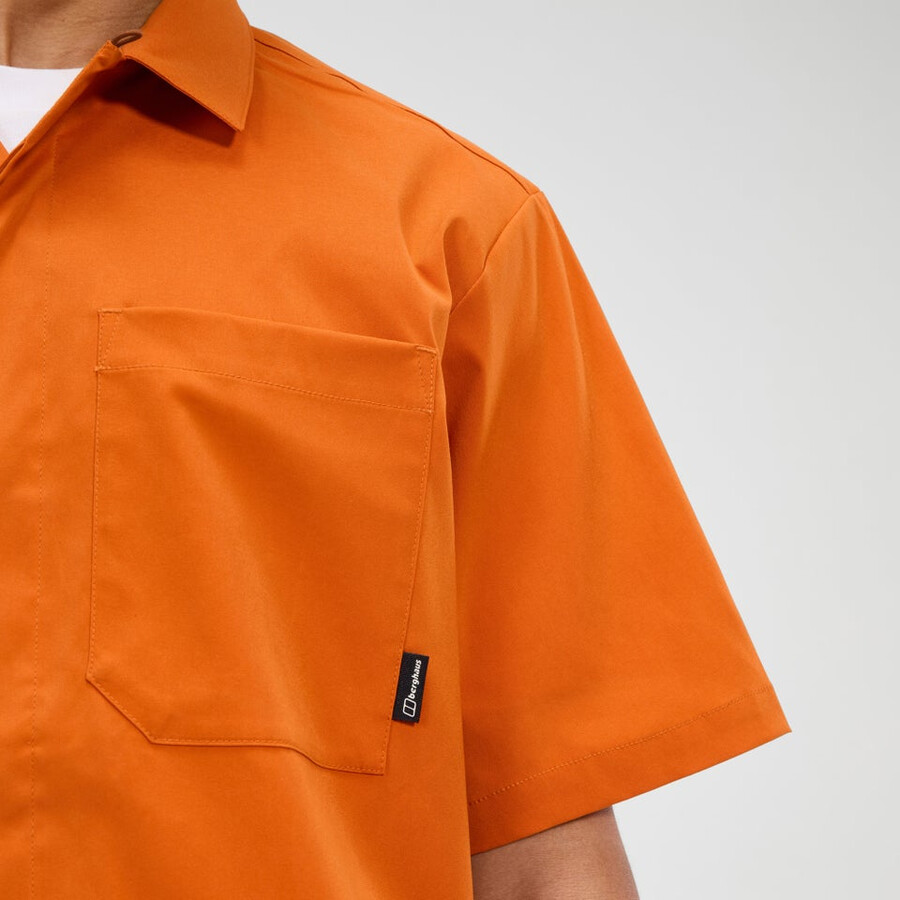uomini explorer manica corta overshirt - arancio berghaus