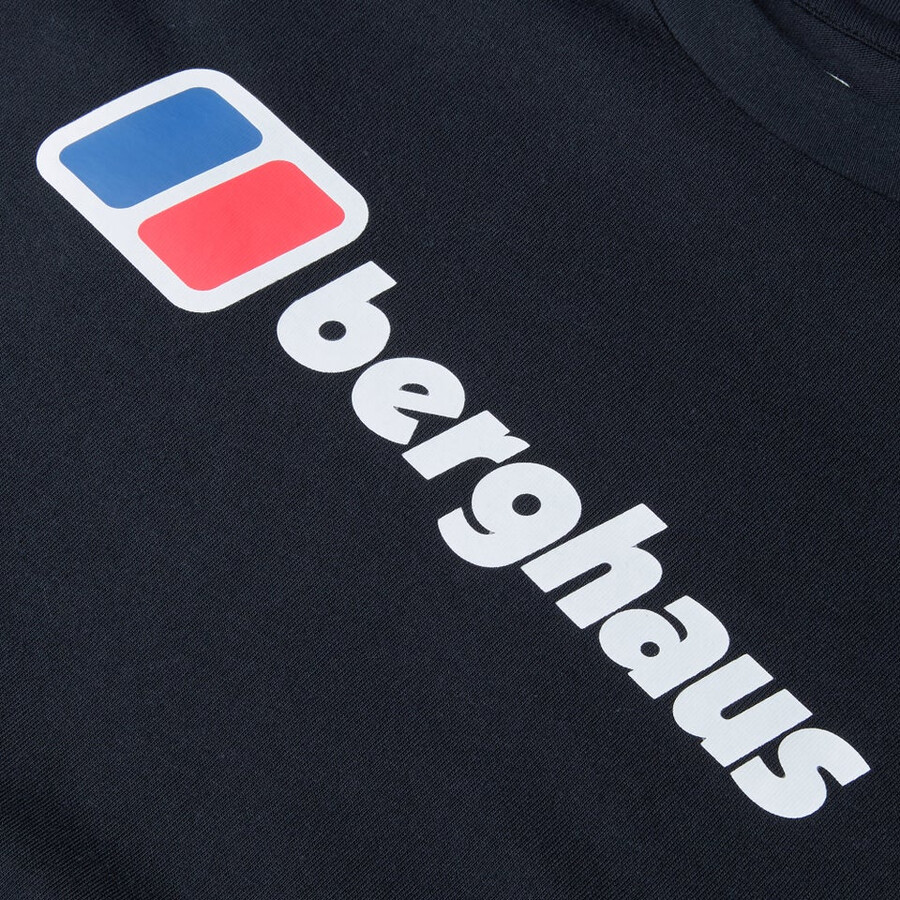 uomo berghaus grande logo manica lunga tee - black berghaus