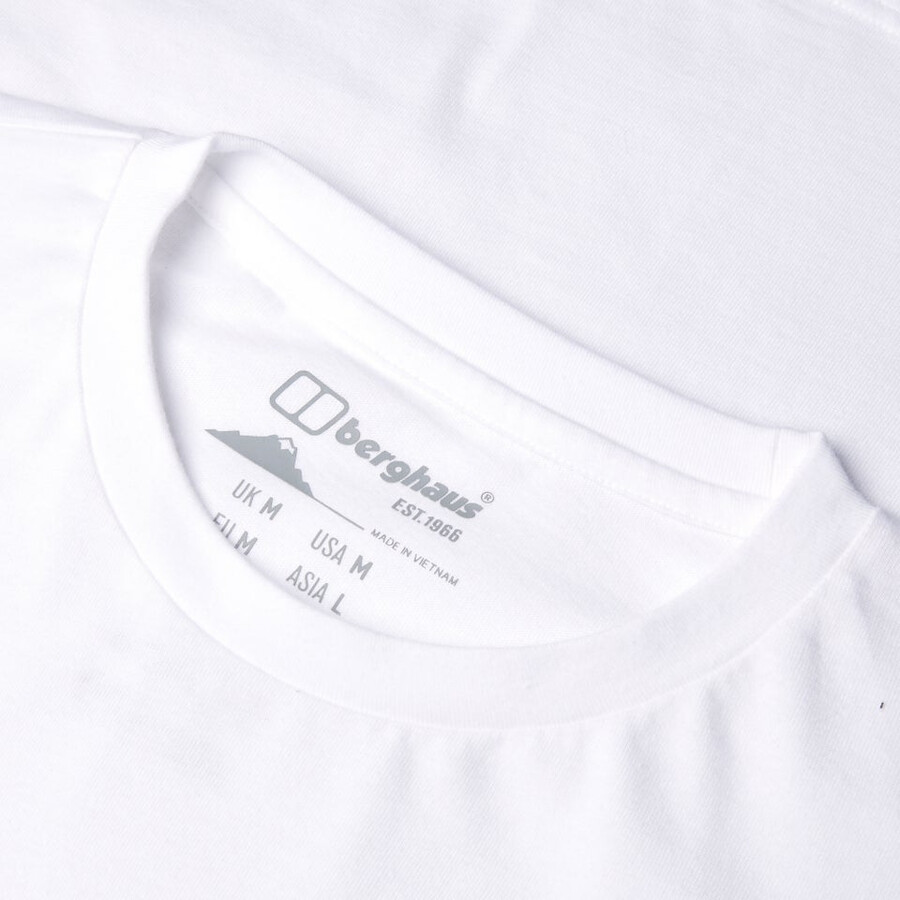 uomo berghaus grande logo manica lunga tee - bianco berghaus