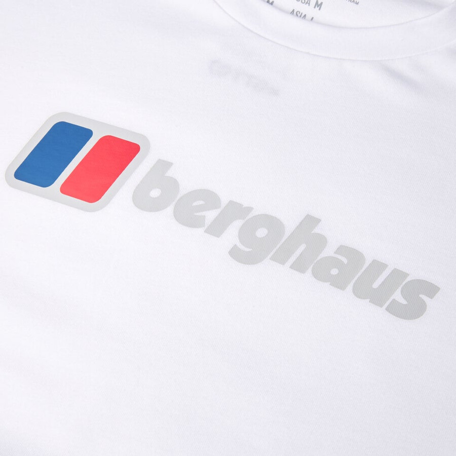 uomo berghaus grande logo manica lunga tee - bianco berghaus