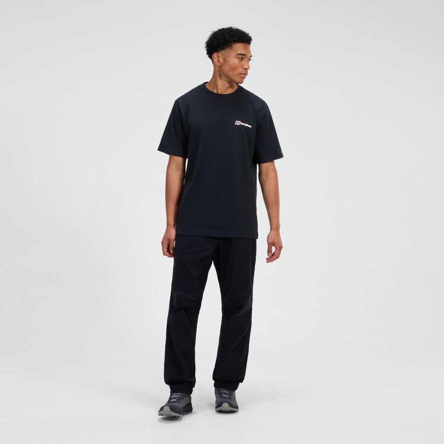 uomo berghaus classe-shirt con logo - nero berghaus