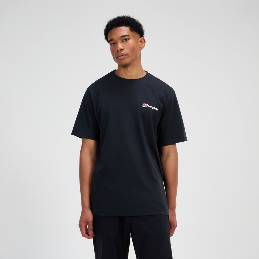 uomo berghaus classe-shirt con logo - nero berghaus