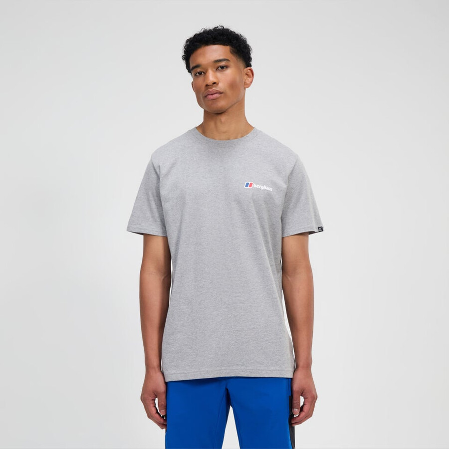 uomo berghaus classe-shirt con logo - grigio berghaus