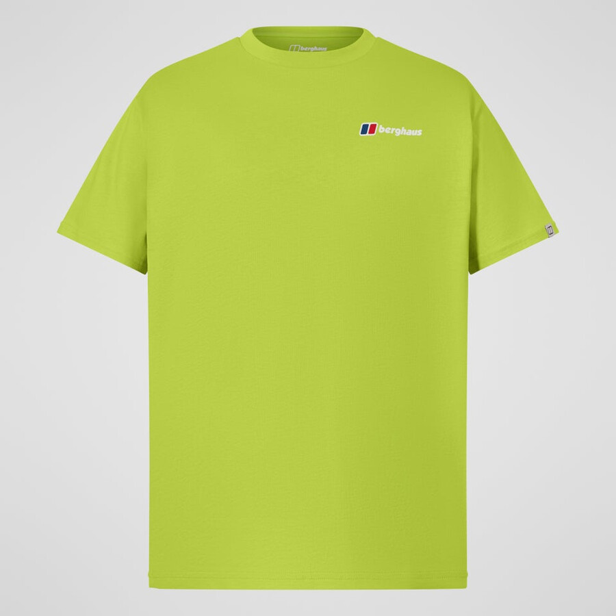 uomo berghaus classe-shirt con logo - verde lime berghaus
