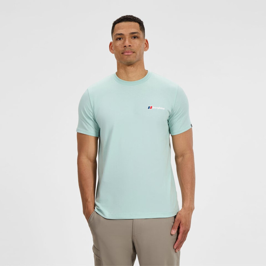 per uomini di classe-shirt con logo - verde berghaus
