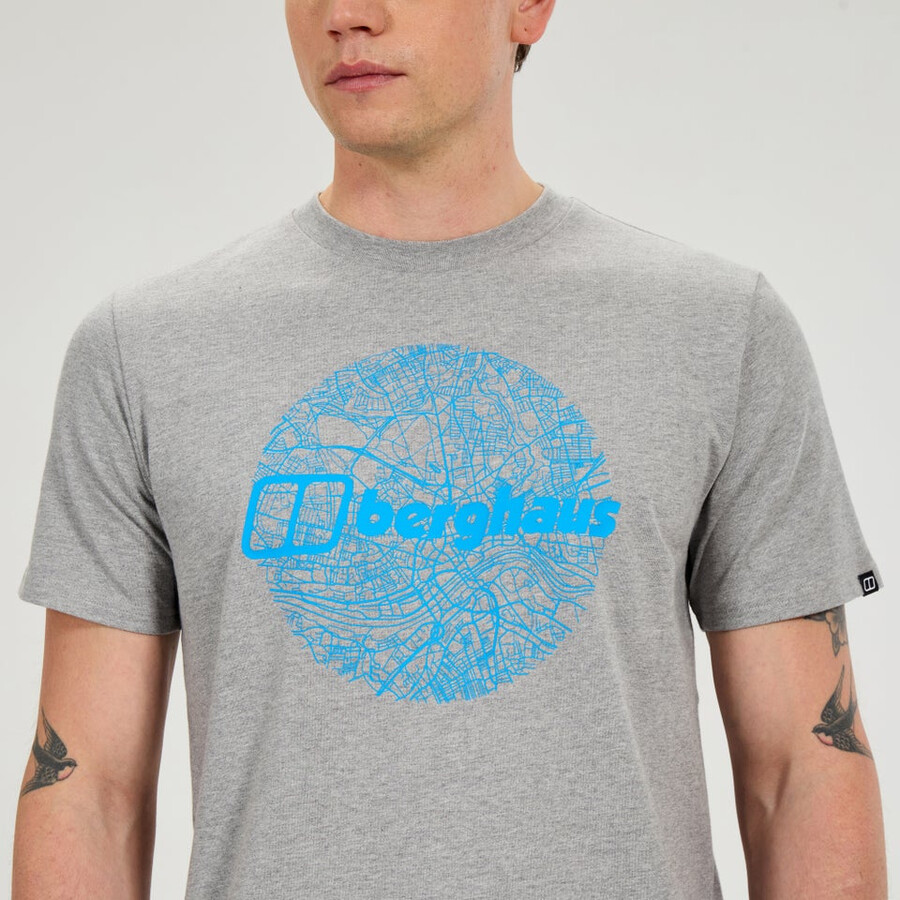 uomini mappa di toon tee grigio berghaus