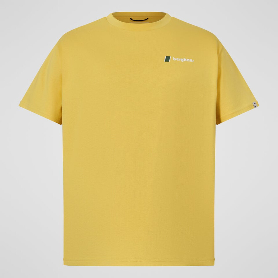 uomini doodle di montagna patch tee - giallo berghaus