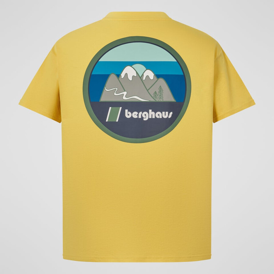 uomini doodle di montagna patch tee - giallo berghaus